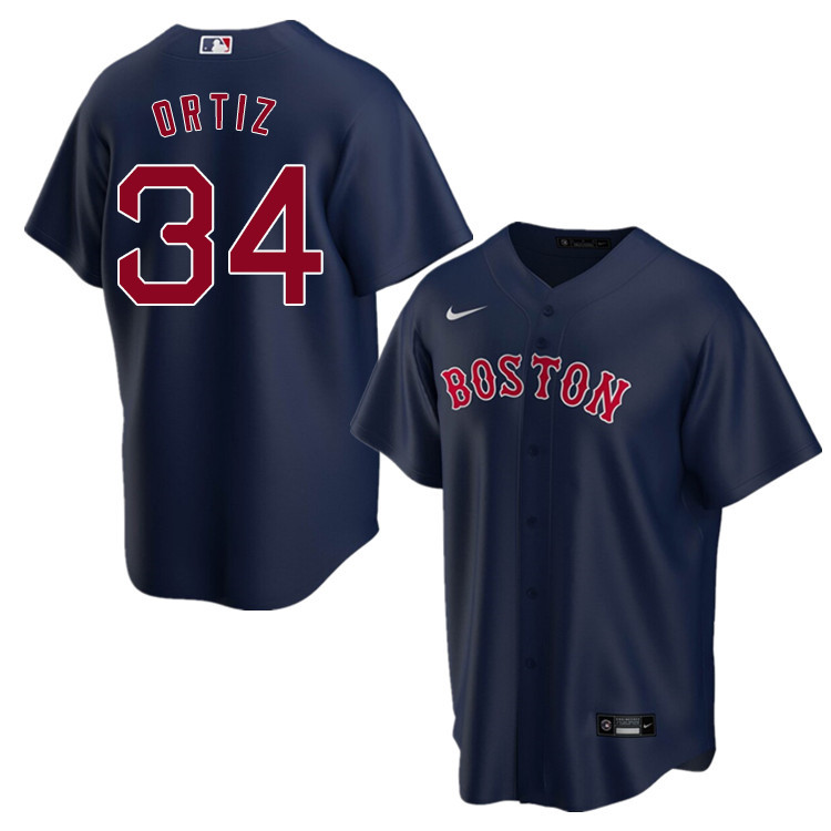 Nike Men #34 David Ortiz Boston Red Sox Baseball Jerseys Sale-Navy